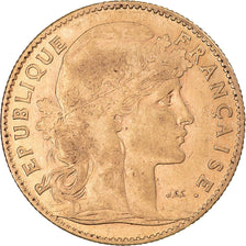 Moneda, Francia, Marianne, 10 Francs, 1905, Paris, MBC+, Oro, KM:846