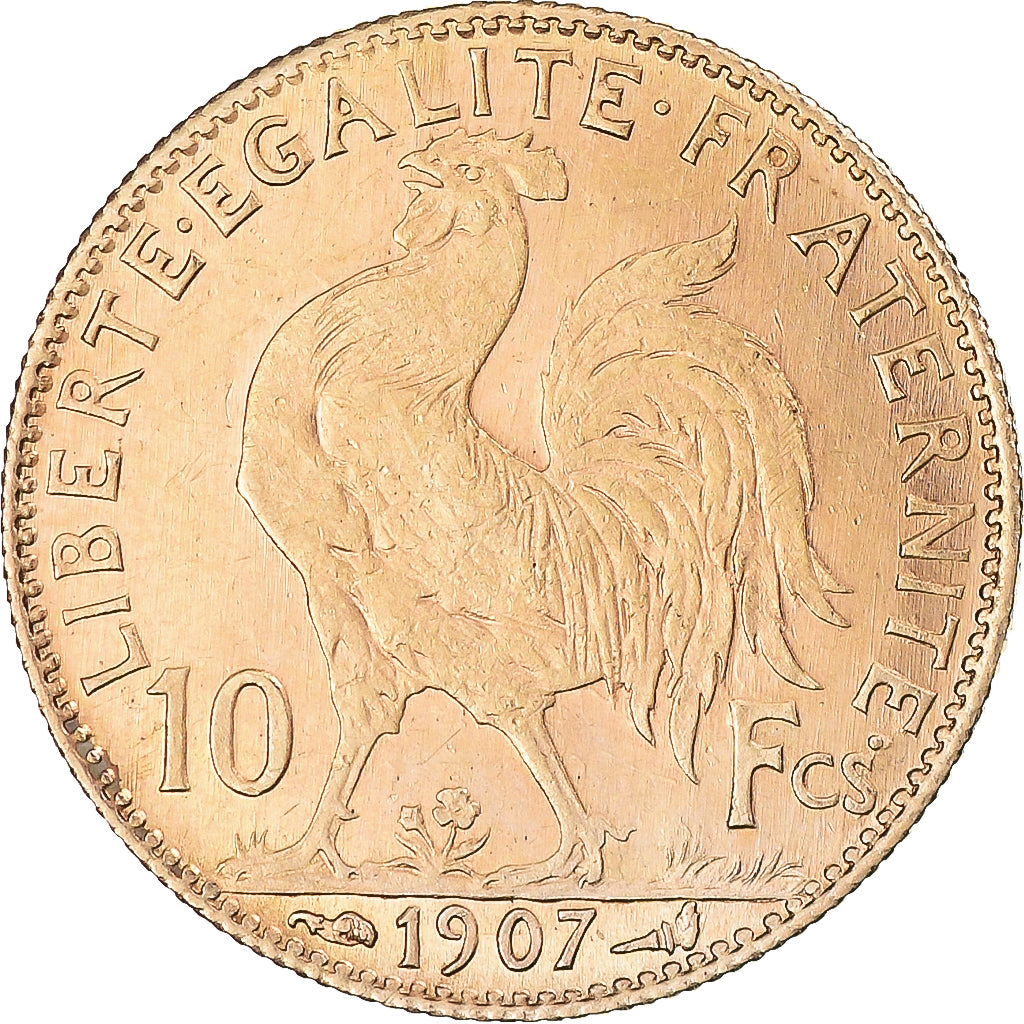 Coin, France, Marianne, 10 Francs, 1907, Paris, AU(55-58), Gold, KM:846