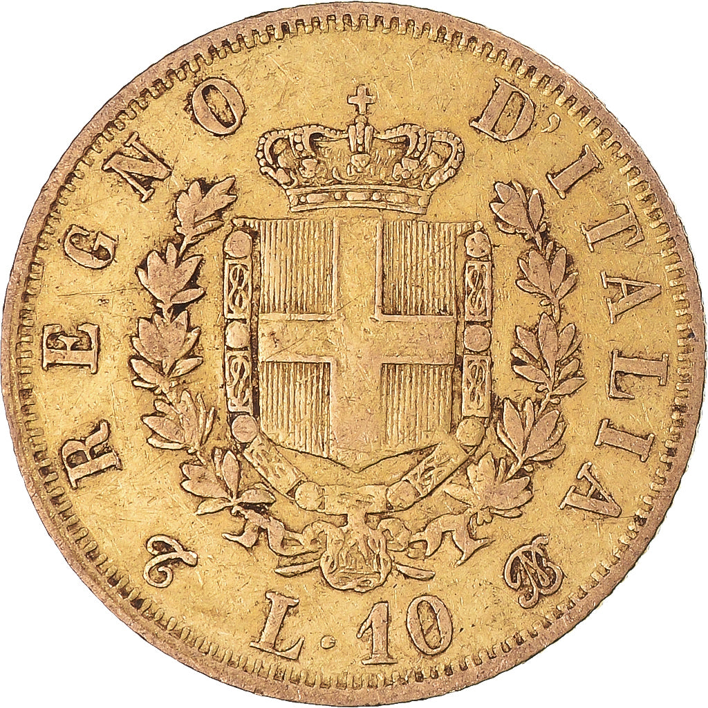 Coin, Italy, Vittorio Emanuele II, 10 Lire, 1863, Torino, EF(40-45), Gold