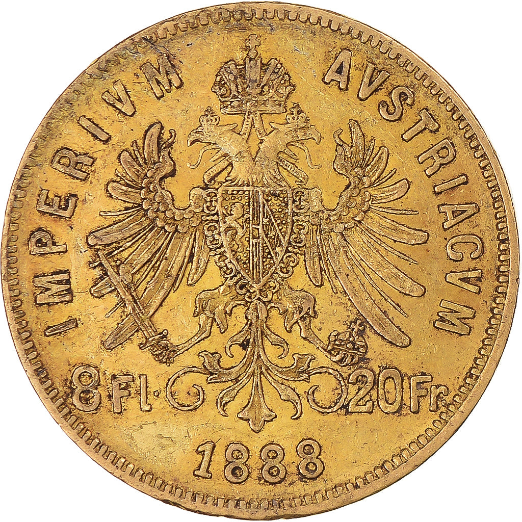 Monnaie, Autriche, Franz Joseph I, 8 Florins-20 Francs, 1888, Vienna, TTB+, Or
