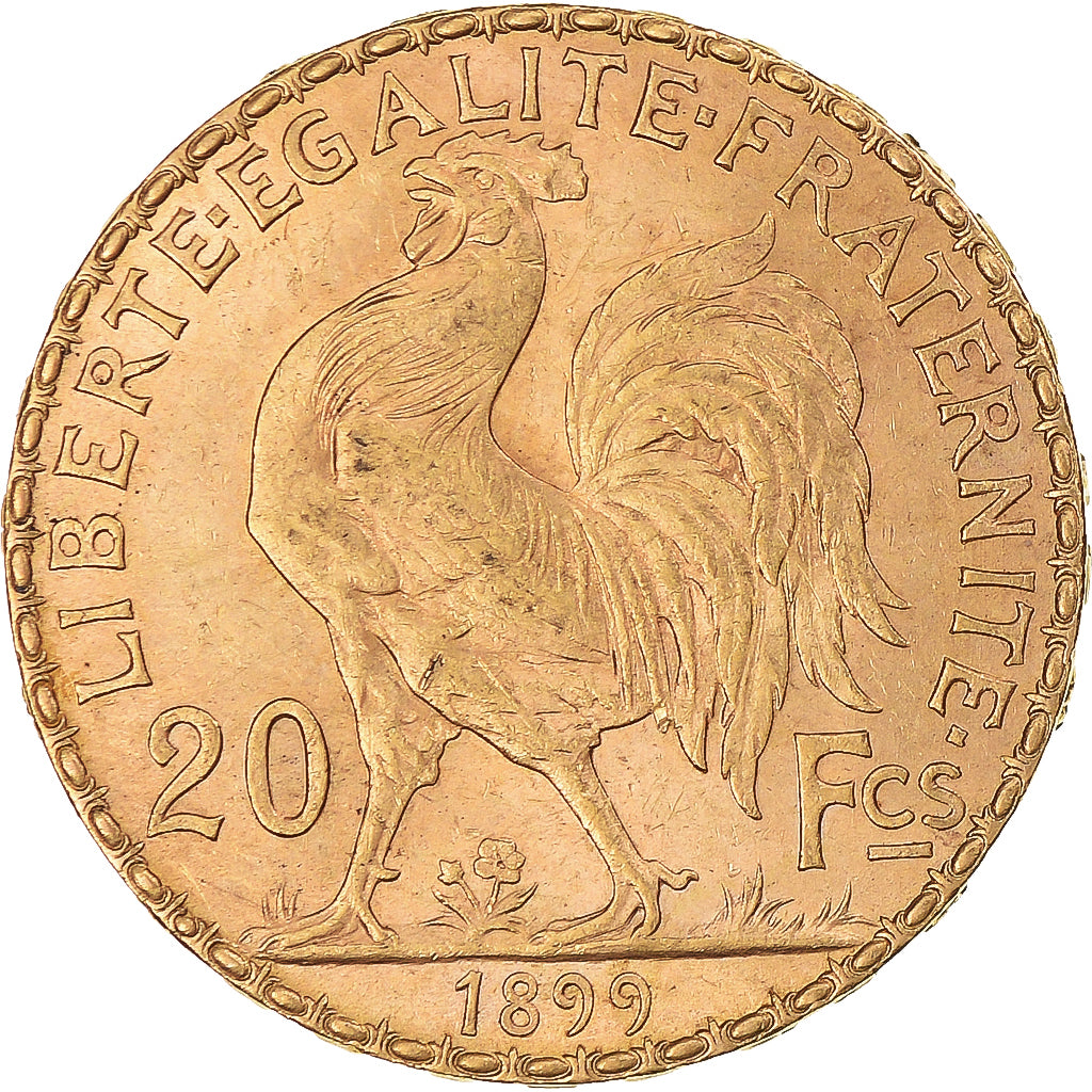 Moneta, Francia, Marianne, 20 Francs, 1899, Paris, Coq, SPL-, Oro, KM:847, Le