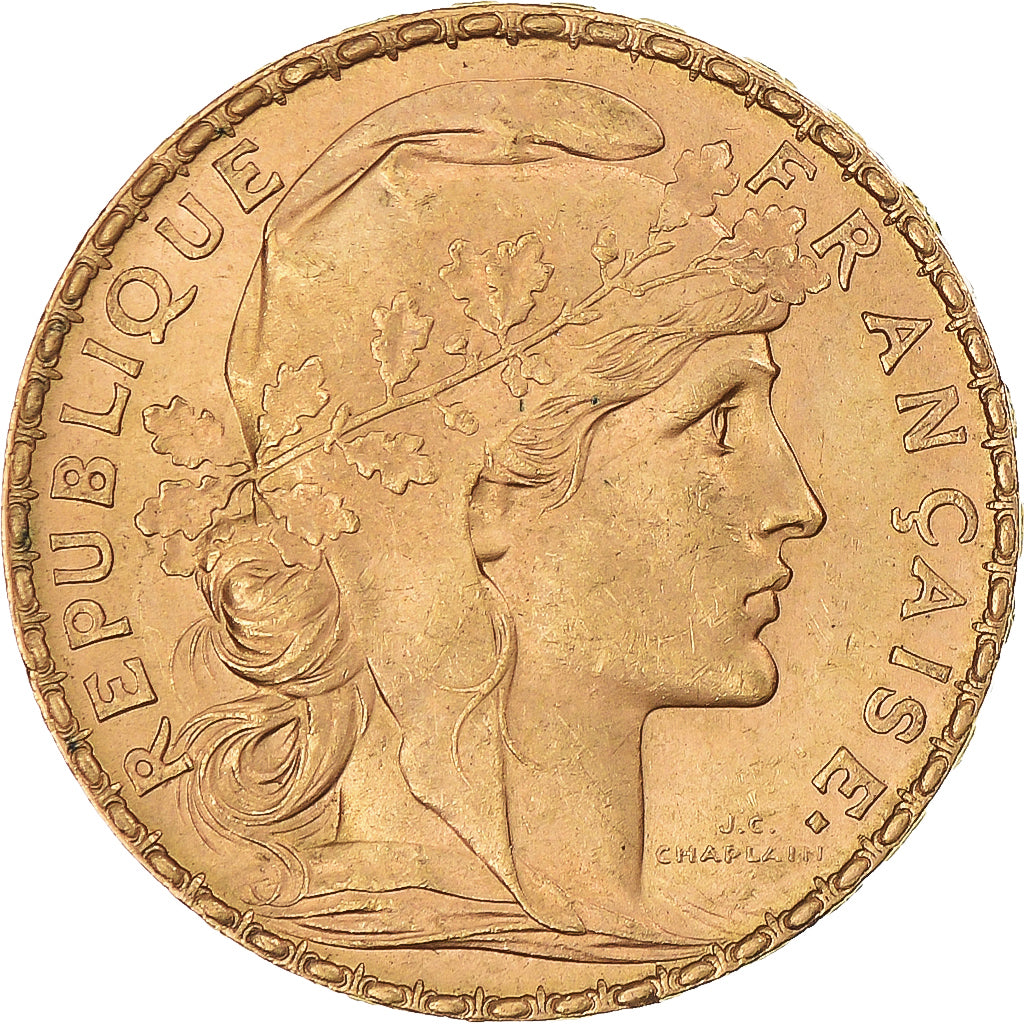 Munten, Frankrijk, Marianne, 20 Francs, 1904, Paris, Coq, PR, Goud, KM:847