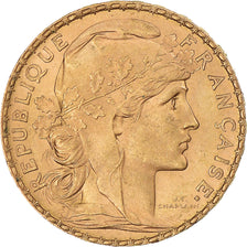 Munten, Frankrijk, Marianne, 20 Francs, 1904, Paris, Coq, PR, Goud, KM:847