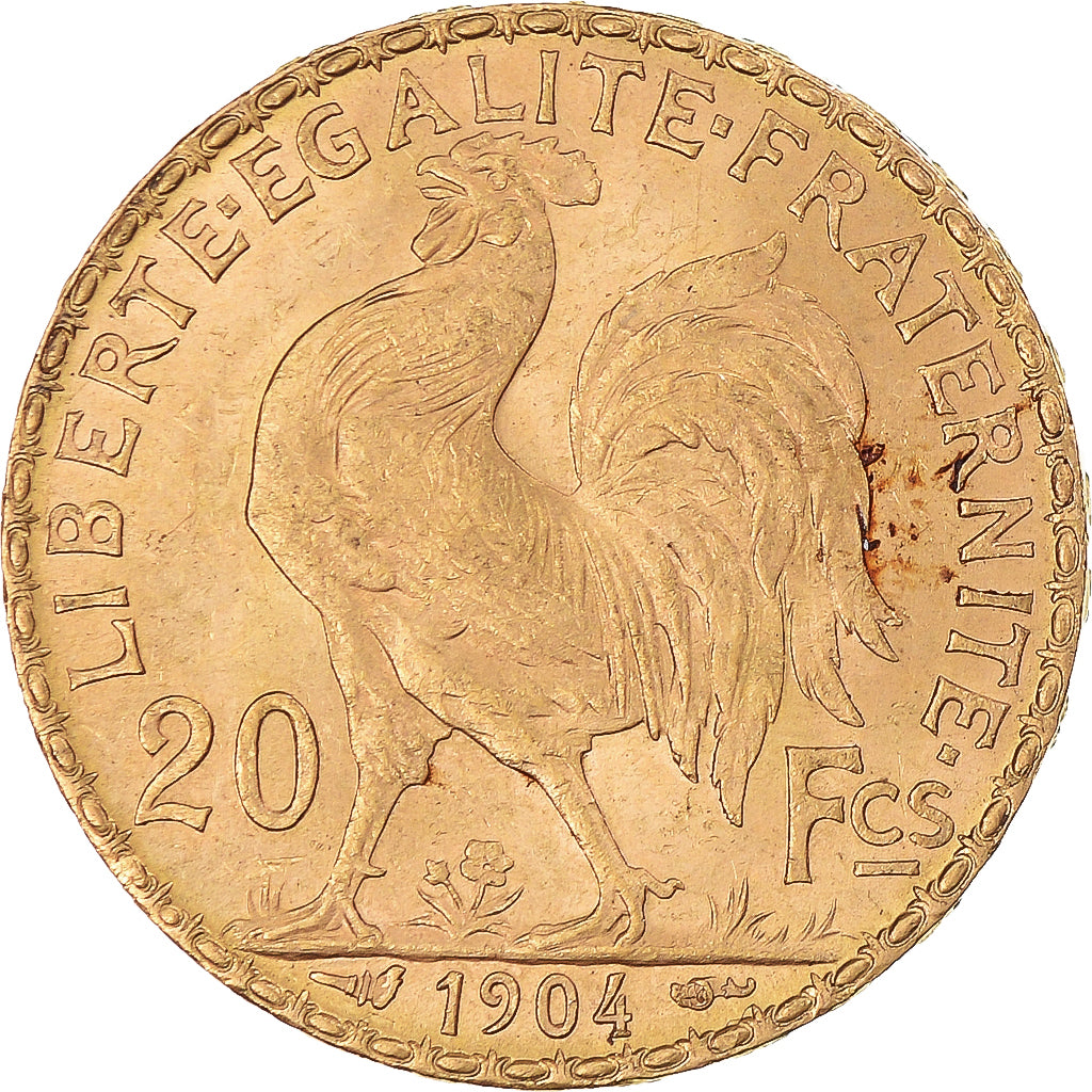 Munten, Frankrijk, Marianne, 20 Francs, 1904, Paris, Coq, PR, Goud, KM:847