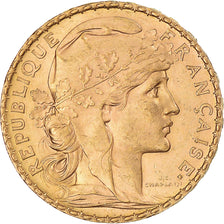 Moneda, Francia, Marianne, 20 Francs, 1905, Paris, Coq, EBC, Oro, KM:847