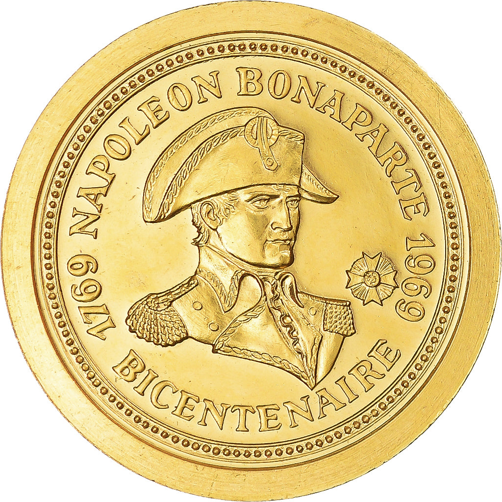 Francja, medal, Napoléon Bonaparte, Bicentenaire, 1969, MS(64), Złoto