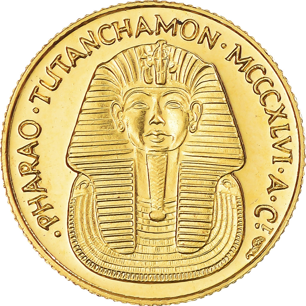 Egipto, medalla, Nefertiti & Tutankhamun, FDC, Oro