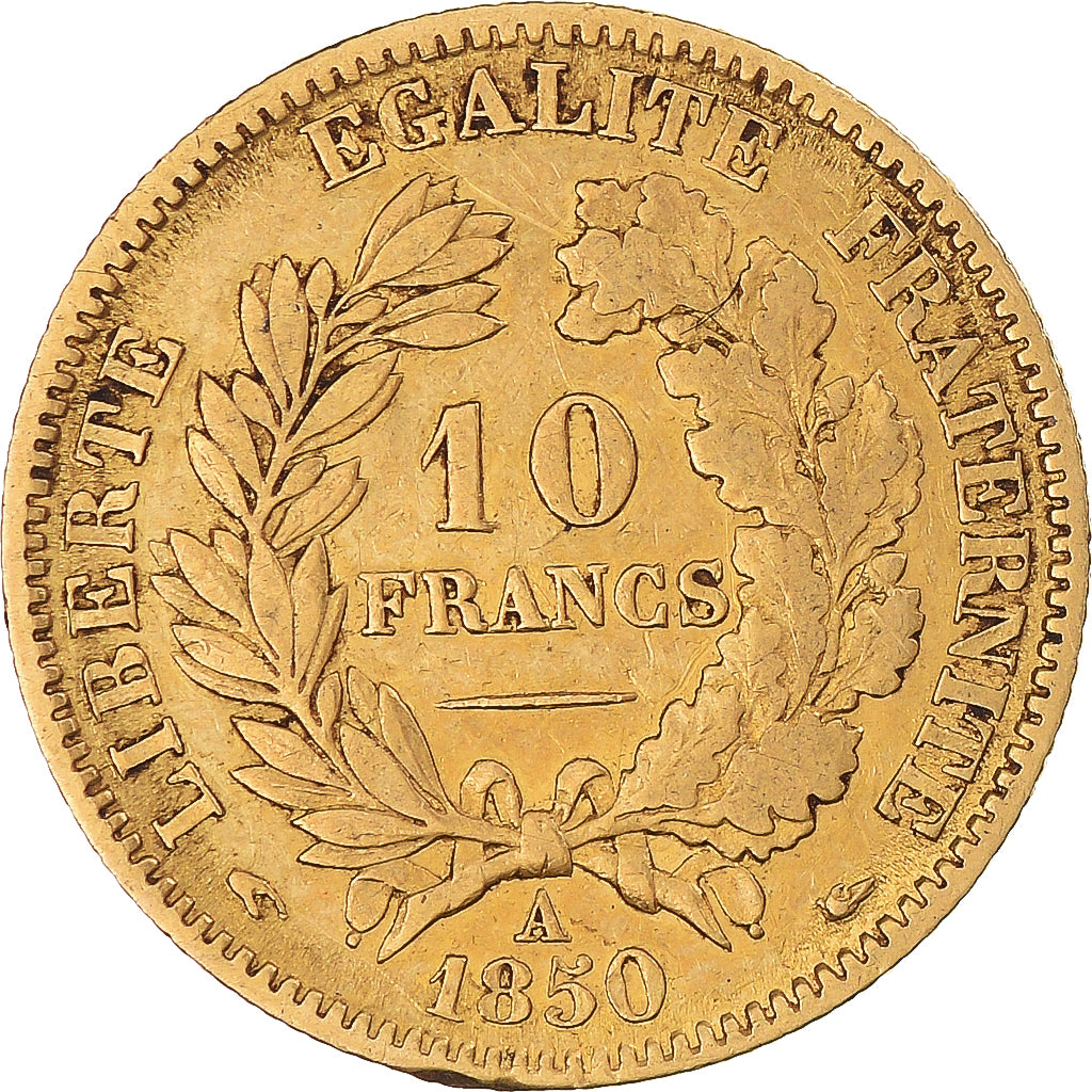 Coin, France, Cérès, 10 Francs, 1850, Paris, EF(40-45), Gold, KM:770