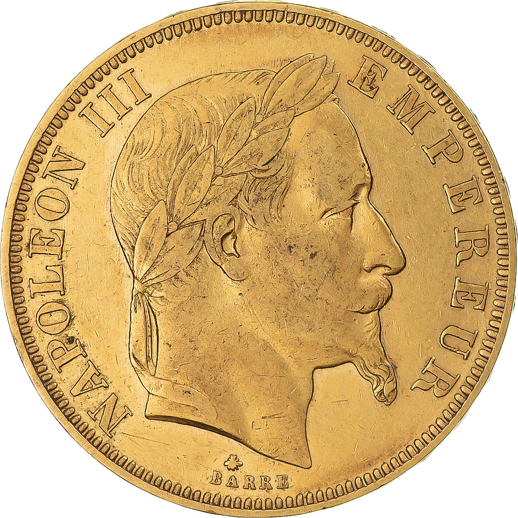 Moeda, França, Napoleon III, 50 Francs, 1862, Paris, AU(55-58), Dourado