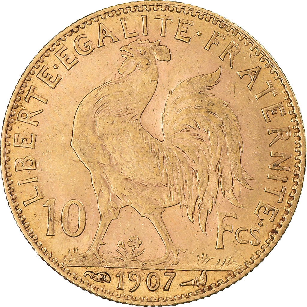 Coin, France, Marianne, 10 Francs, 1907, Paris, AU(55-58), Gold, KM:846
