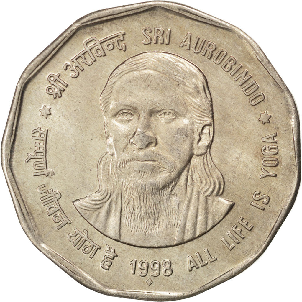 Coin, INDIA-REPUBLIC, 2 Rupees, 1998, MS(63), Copper-nickel, KM:131.1