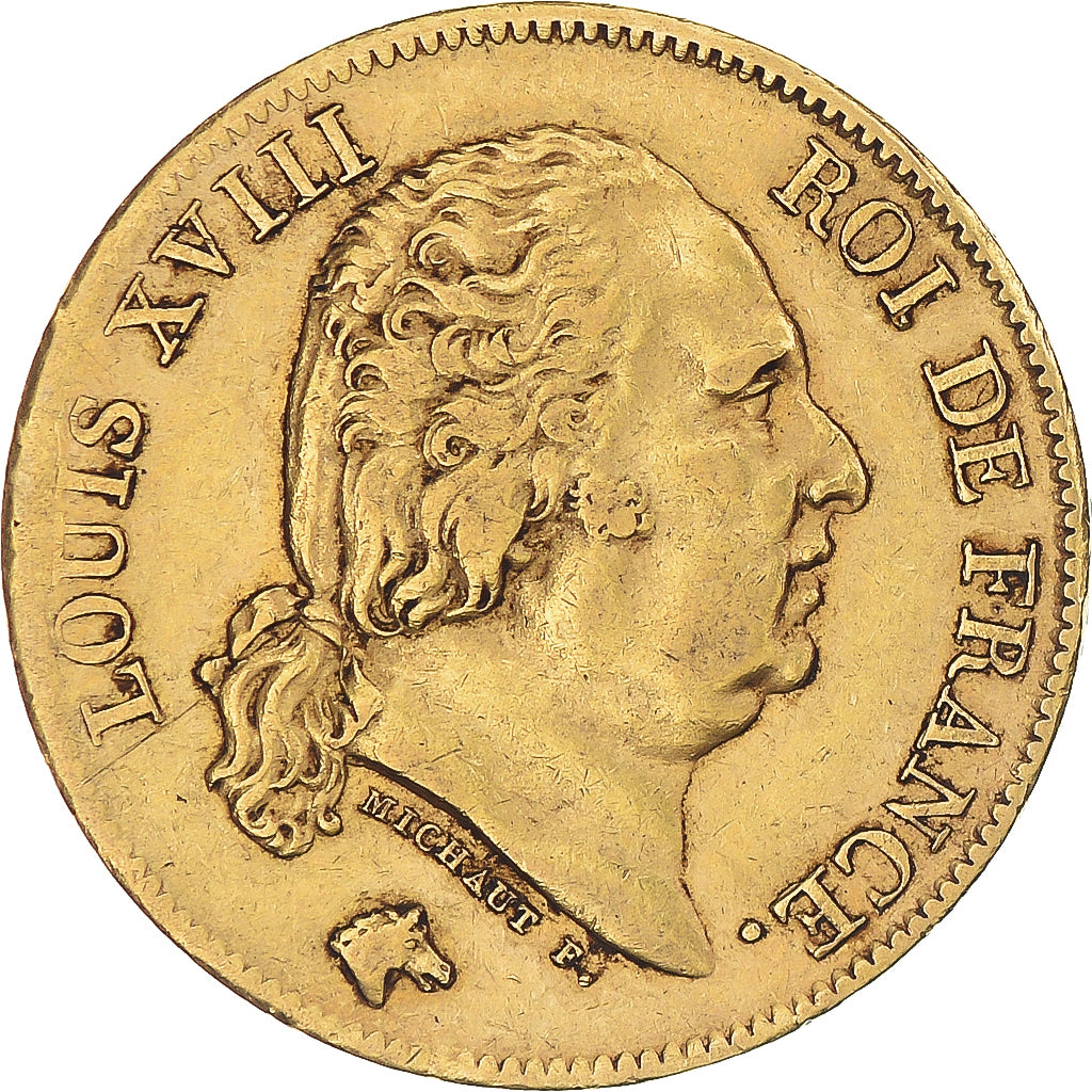 Monnaie, France, Louis XVIII, 40 Francs, 1818, Lille, TTB+, Or, Gadoury:1092