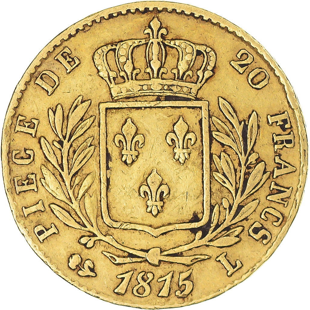 Monnaie, France, Louis XVIII, 20 Francs, 1815, Bayonne, TTB, Or, Gadoury:1026