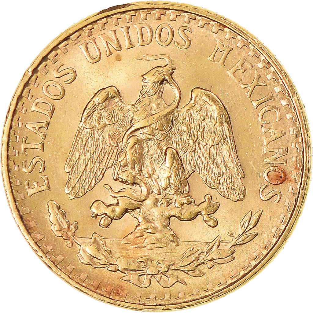 Coin, Mexico, 2 Pesos, 1945, Mexico City, MS(65-70), Gold, KM:461