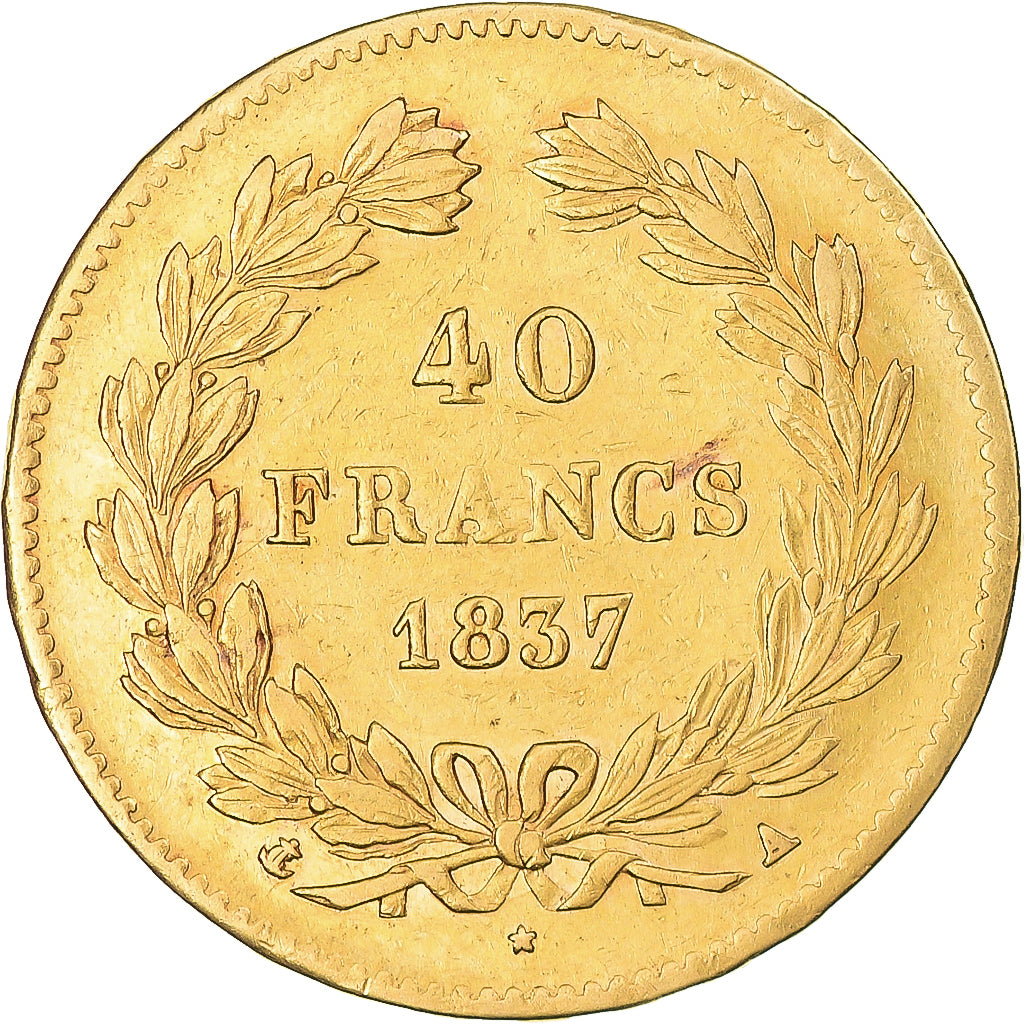 Coin, France, Louis-Philippe, 40 Francs, 1837, Paris, EF(40-45), Gold, KM:747.1