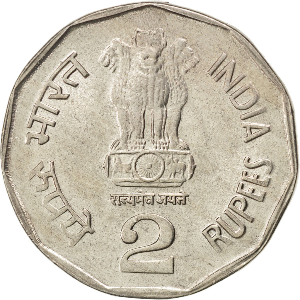 INDIA-REPUBLIC, 2 Rupees, 2002, KM #305, MS(63), Copper-Nickel, 25.7, 6.24