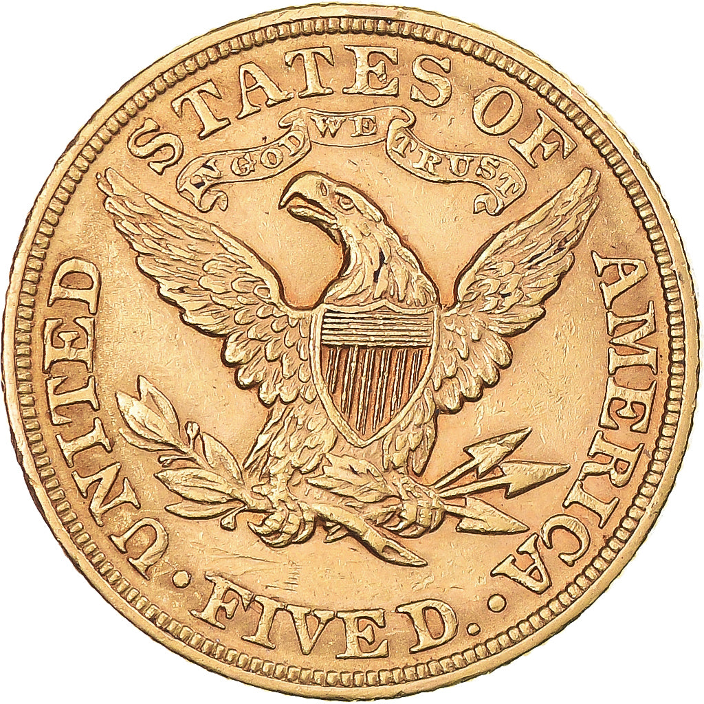 Coin, United States, Coronet Head, $5, Half Eagle, 1904, Philadelphia