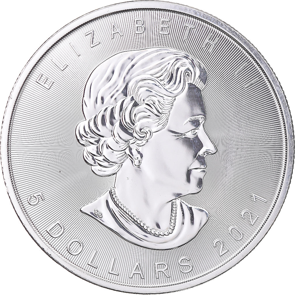 Coin, Canada, Elizabeth II, Mapple Leaf, 1 Oz, 5 Dollars, 2021, Royal Canadian