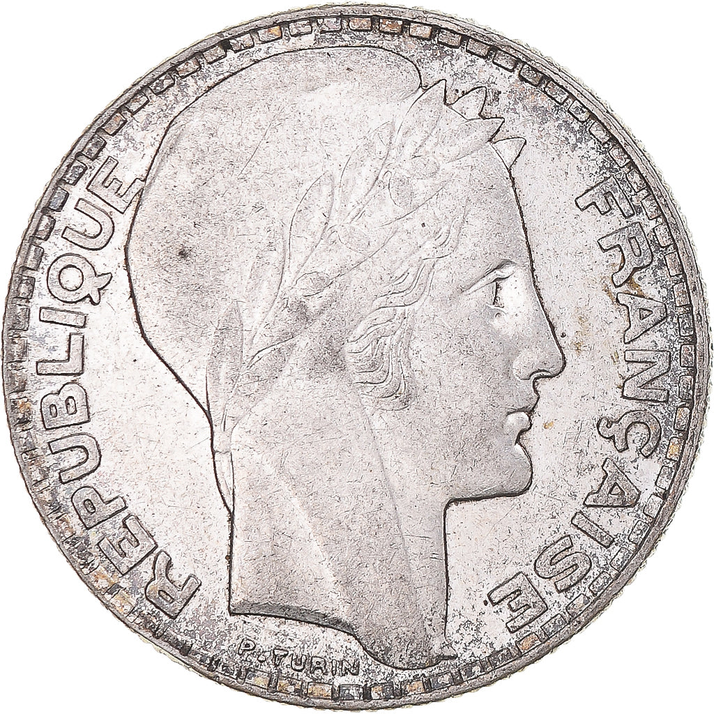 Coin, France, Turin, 10 Francs, 1937, Paris, EF(40-45), Silver, KM:878, Le