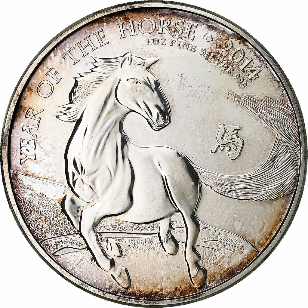 Coin, Great Britain, Elizabeth II, Year of the Horse, 1 Oz, 2 Pounds, 2014