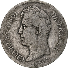 Coin, France, Charles X, 5 Francs, 1827, Lille, F(12-15), Silver, KM:728.13
