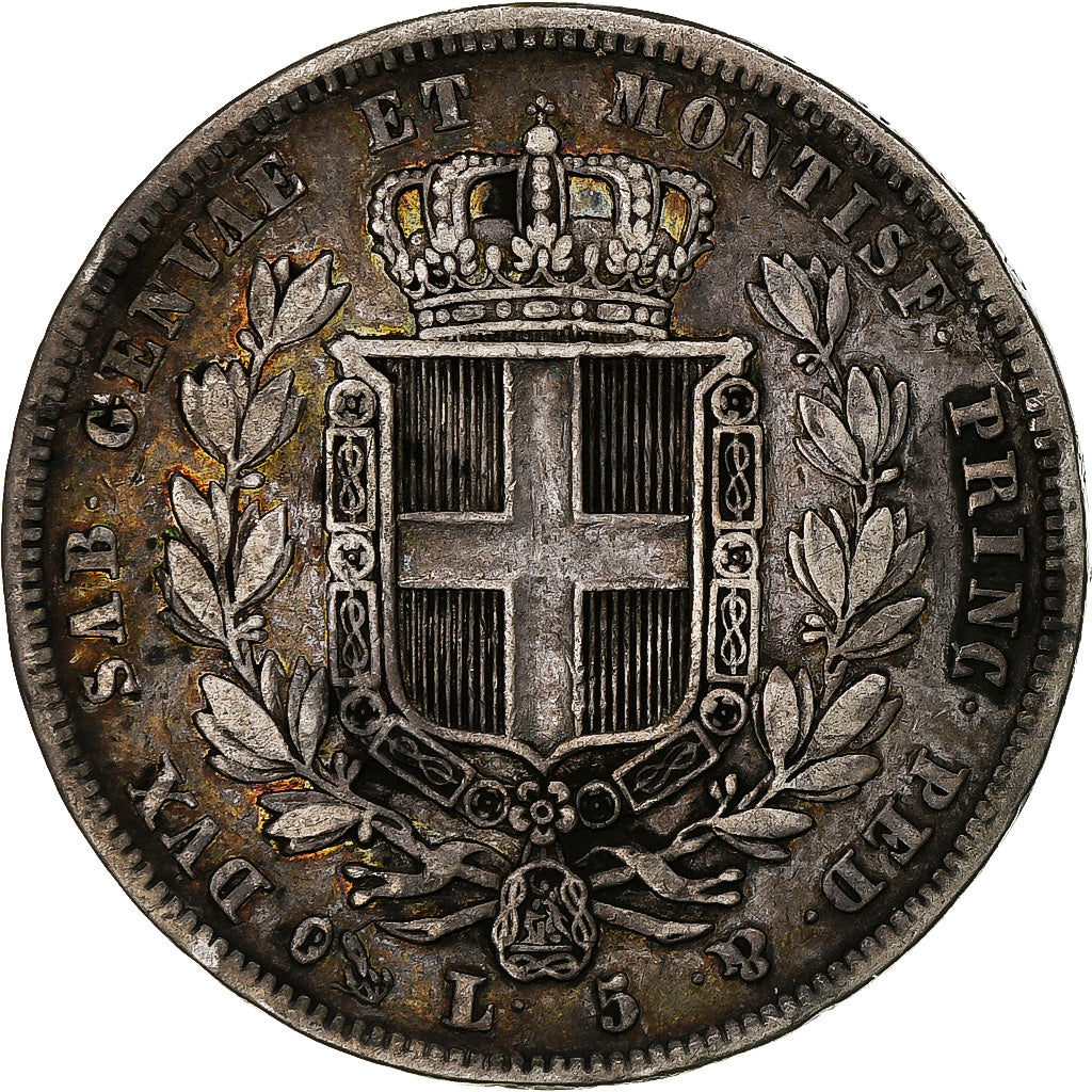 Coin, ITALIAN STATES, SARDINIA, Carlo Alberto, 5 Lire, 1832, Torino, VF(30-35)