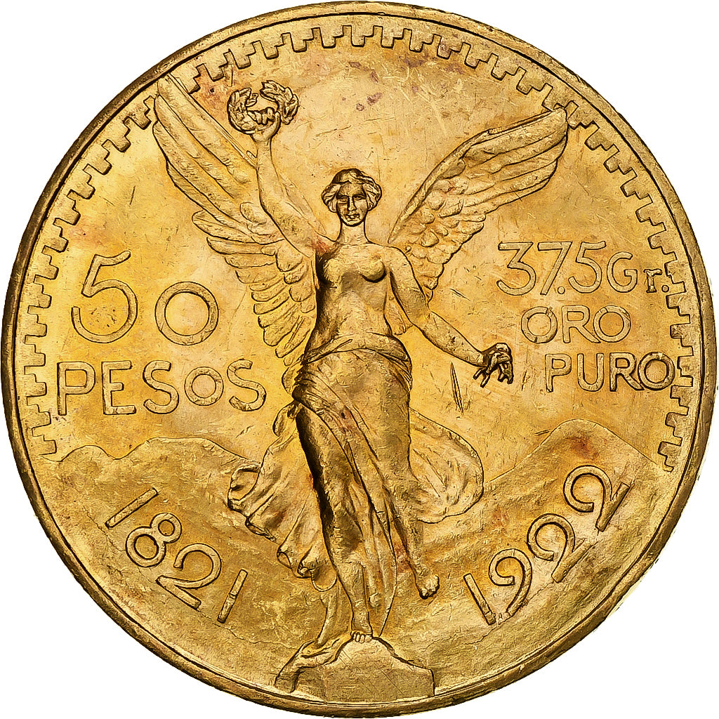 Moneda, México, 50 Pesos, 1922, Mexico City, EBC+, Oro, KM:481