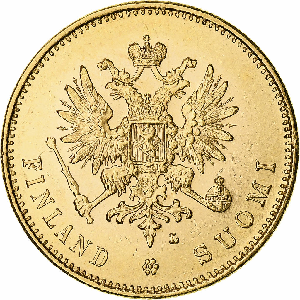 Coin, Finland, Nicholas II, 20 Markkaa, 1904, Helsinki, MS(63), Gold, KM:9.2