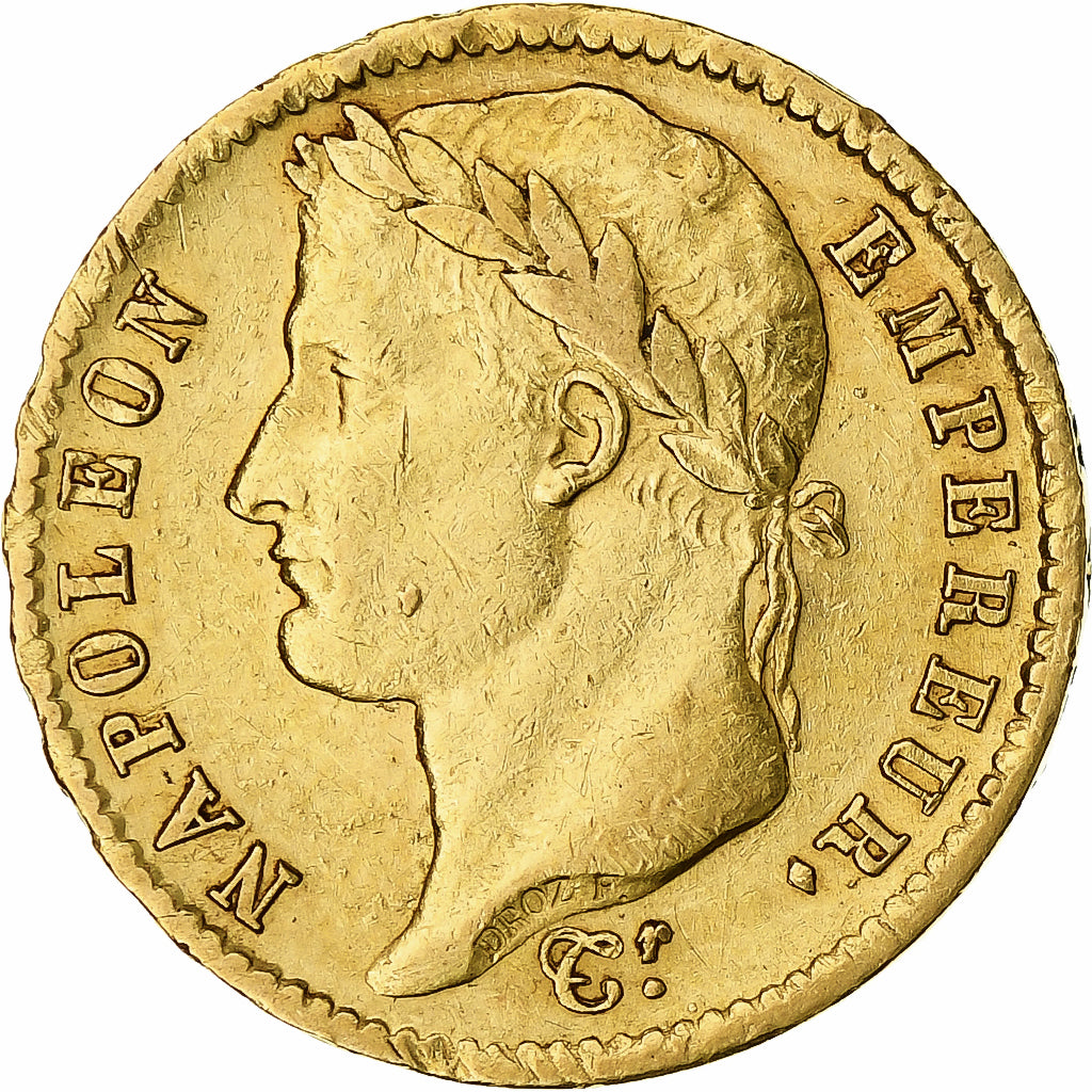 Moneta, Francia, Napoleon I, 20 Francs, 1808, Paris, BB, Oro, KM:687.1