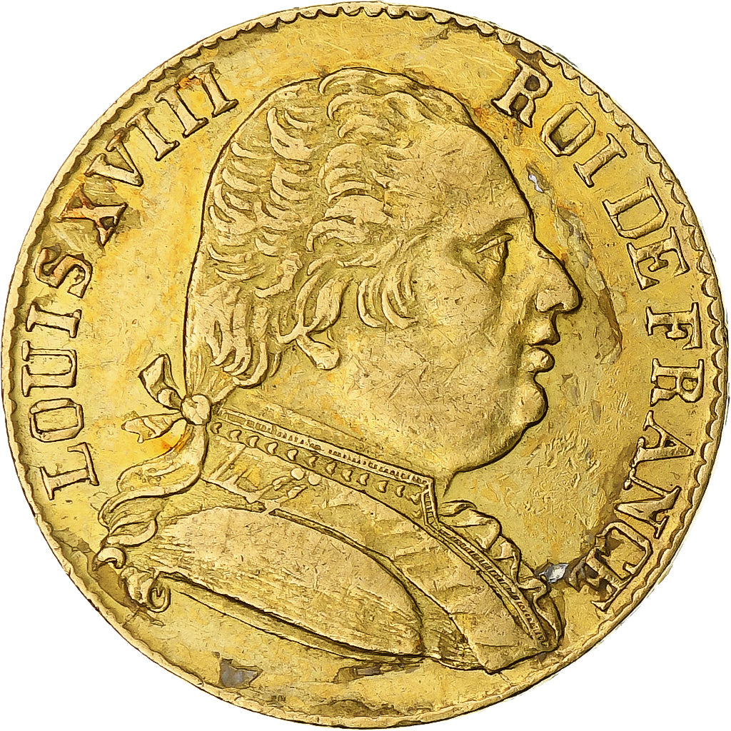 Coin, France, Louis XVIII, 20 Francs, 1815, London, EF(40-45), Gold, KM:706.7