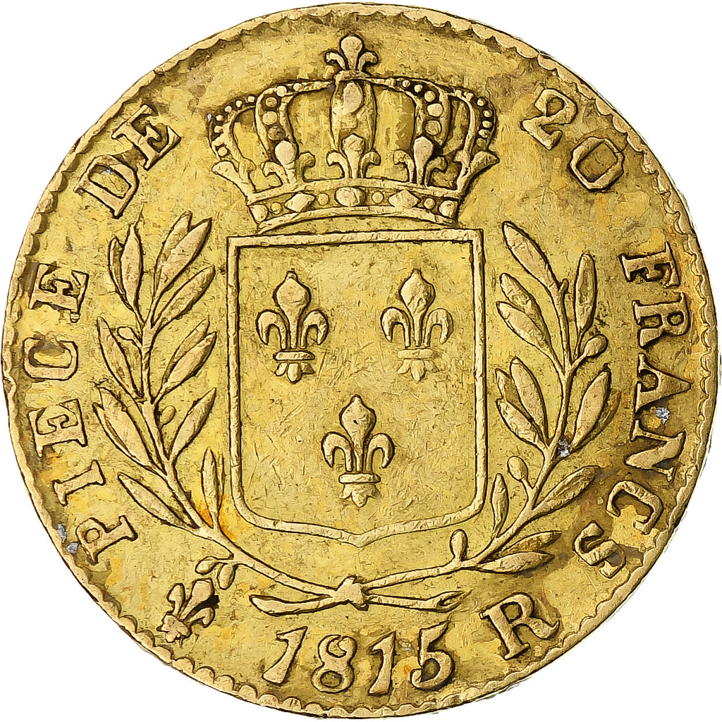Coin, France, Louis XVIII, 20 Francs, 1815, London, EF(40-45), Gold, KM:706.7
