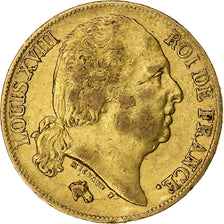 Moneda, Francia, Louis XVIII, 20 Francs, 1817, Paris, MBC, Oro, KM:712.1