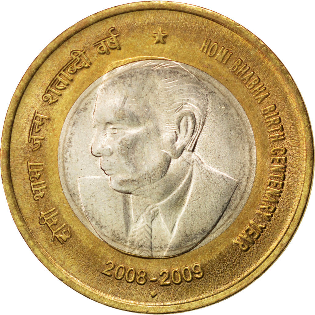 Coin, INDIA-REPUBLIC, 10 Rupees, 2009, MS(63), Bi-Metallic, KM:372