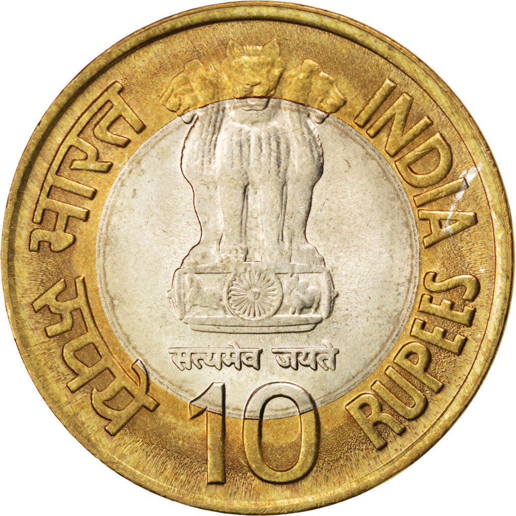 Coin, INDIA-REPUBLIC, 10 Rupees, 2009, MS(63), Bi-Metallic, KM:372