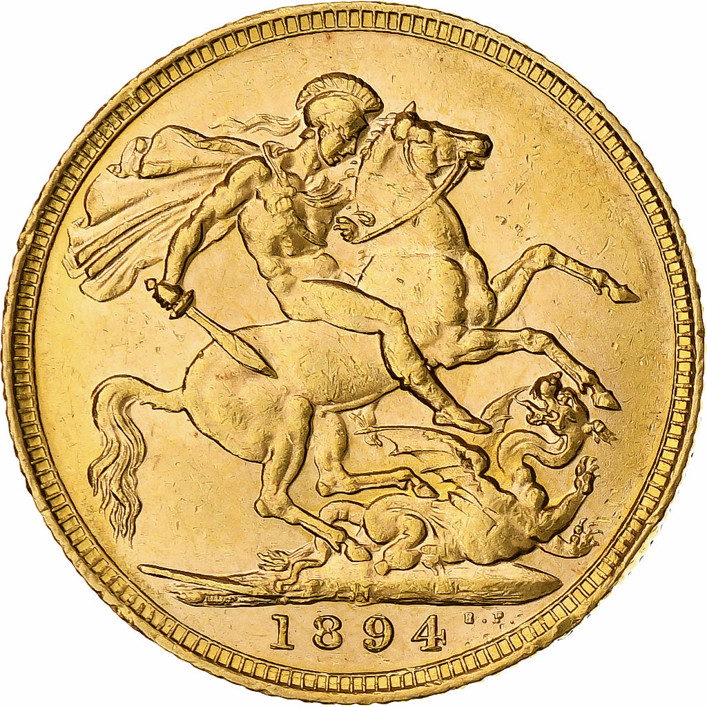 Moeda, Austrália, Victoria, Sovereign, 1894, Melbourne, AU(50-53), Dourado