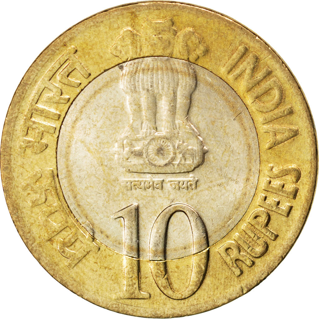 Moneda, INDIA-REPÚBLICA, 10 Rupees, 2010, SC, Bimetálico, KM:388