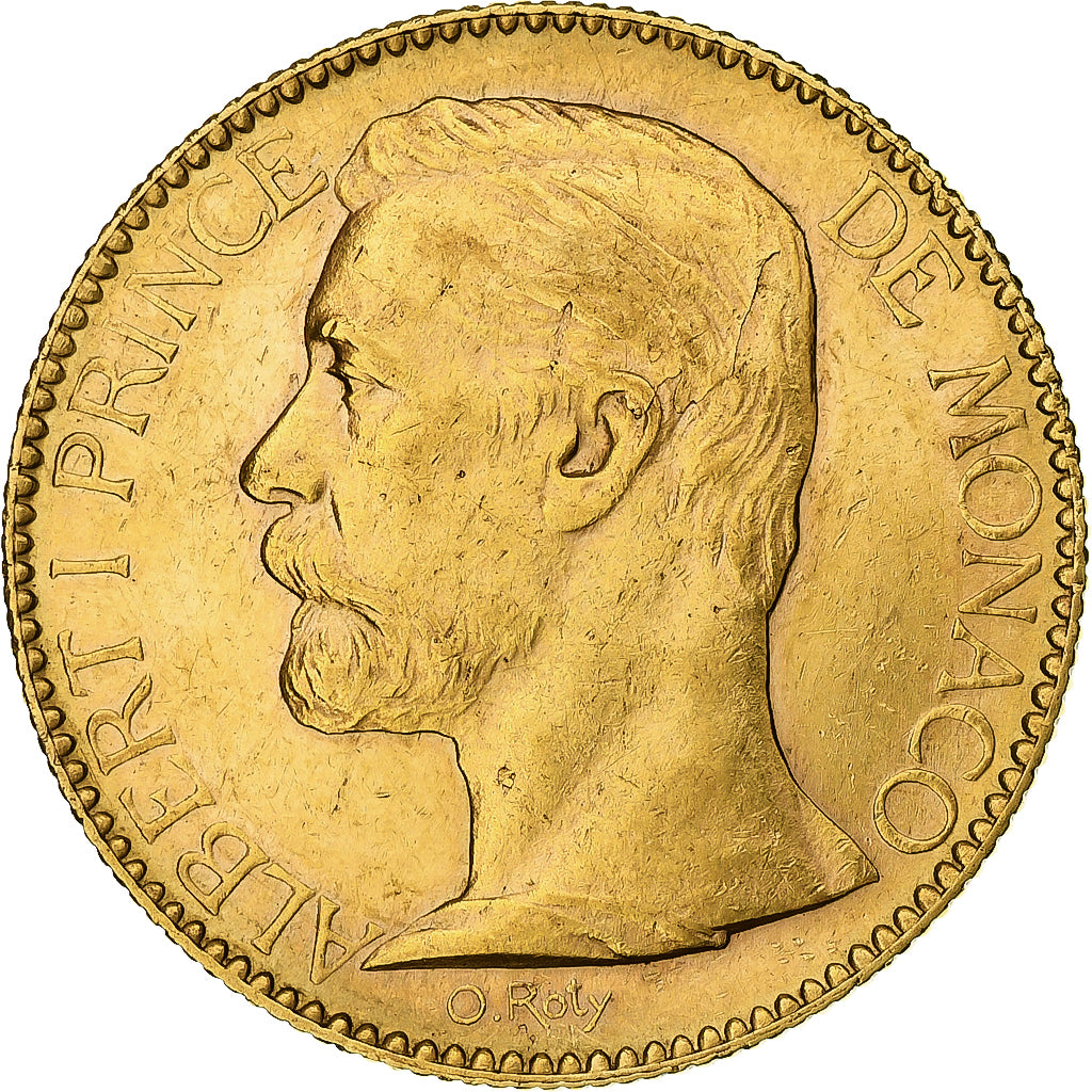 Coin, Monaco, Albert I, 100 Francs, Cent, 1895, Paris, AU(50-53), Gold, KM:105