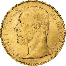 Coin, Monaco, Albert I, 100 Francs, Cent, 1895, Paris, AU(50-53), Gold, KM:105