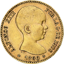 Monnaie, Espagne, Alfonso XIII, 20 Pesetas, 1890, Madrid, TTB+, Or, KM:693