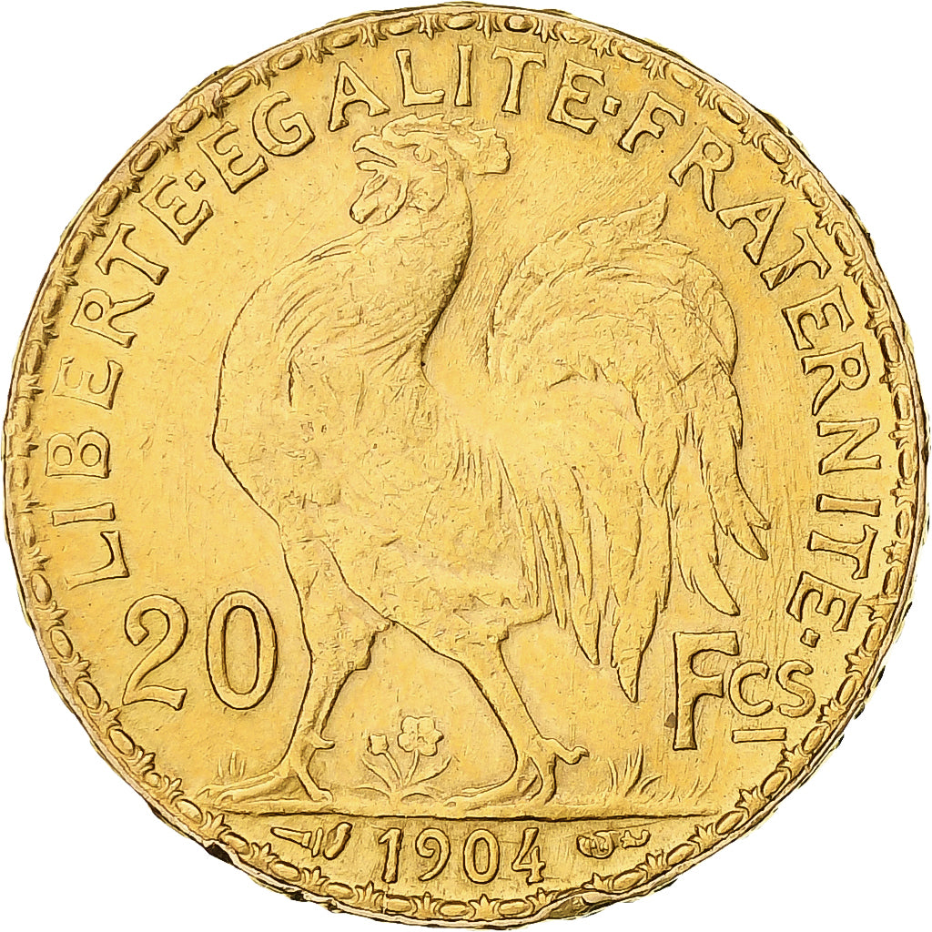 France, Marianne, 20 Francs, 1904, Paris, Faux d'époque, TTB, Or, Gadoury:1064