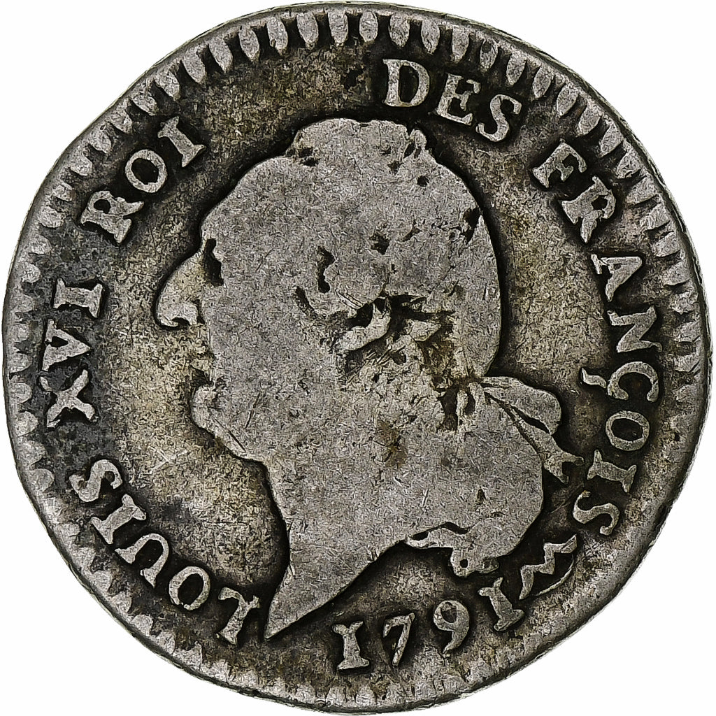 Frankreich, Louis XVI, 15 sols françois, 15 Sols, 1/8 ECU, 1791, Montpellier