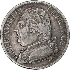 France, Louis XVIII, 5 Francs, 1814, Bayonne, VF(30-35), Silver, KM:702.8