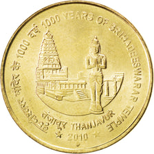 Coin, INDIA-REPUBLIC, 5 Rupees, 2010, MS(63), Nickel-brass, KM:378