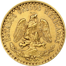 Mexico, 2 Pesos, 1920, Mexico City, AU(55-58), Gold, KM:461
