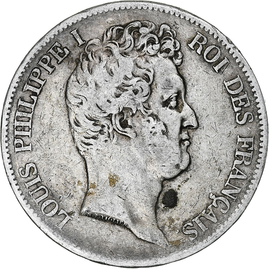 France, Louis-Philippe, 5 Francs, 1831, Bordeaux, Tranche en creux, TB+, Argent
