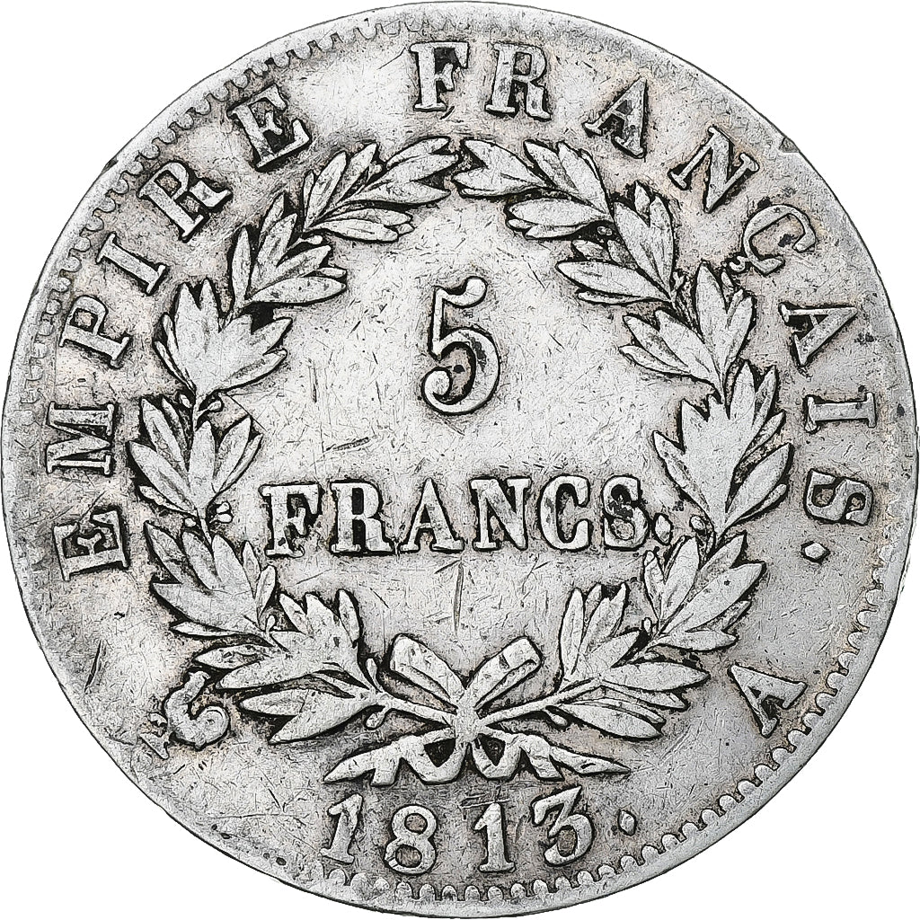 France, Napoleon I, 5 Francs, 1813, Paris, TB+, Argent, Gadoury:584, KM:694.1