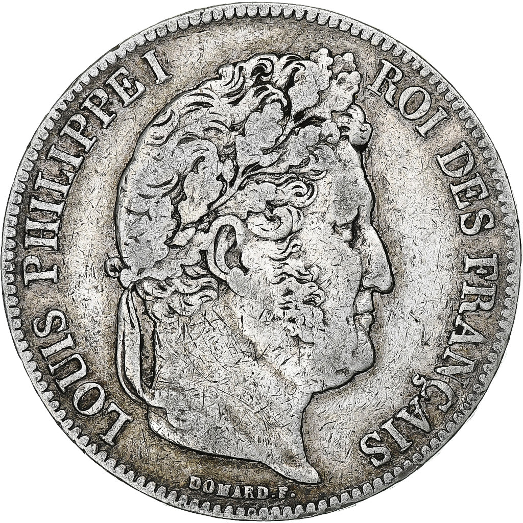 France, Louis-Philippe, 5 Francs, 1839, Rouen, VF(30-35), Silver, KM:749.2