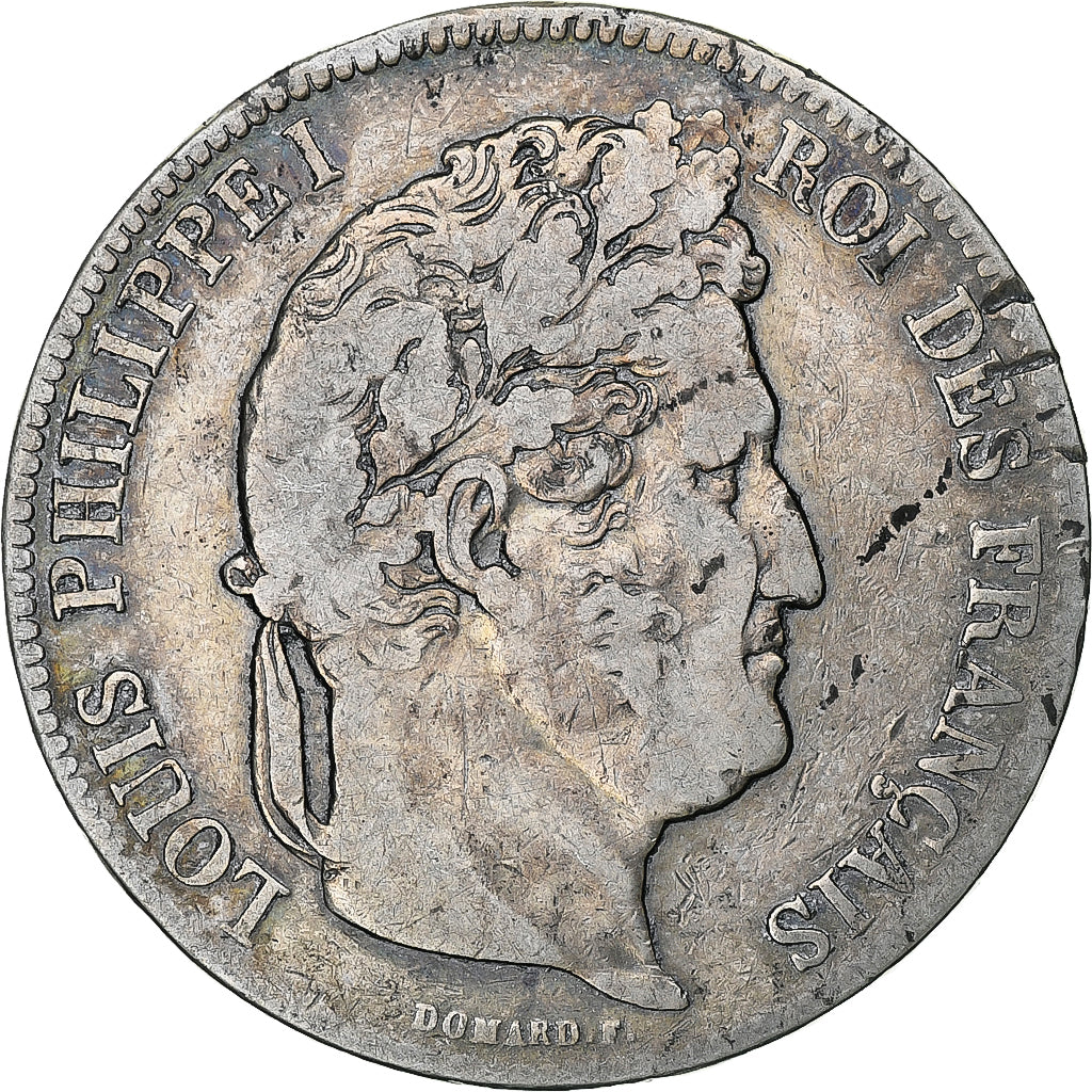 France, Louis-Philippe, 5 Francs, 1839, Bordeaux, VF(20-25), Silver, KM:749.7