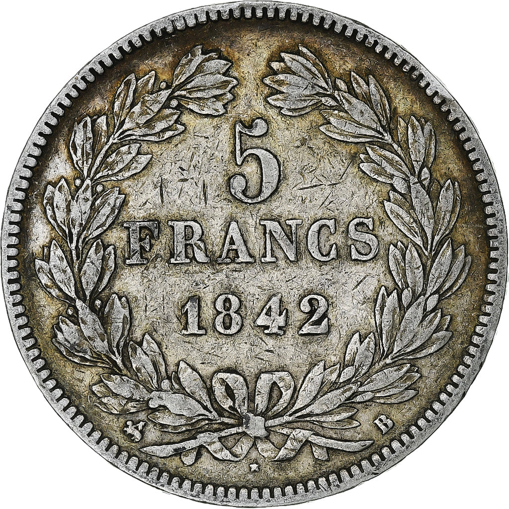 Frankreich, Louis-Philippe, 5 Francs, 1842, Rouen, S+, Silber, KM:749.2