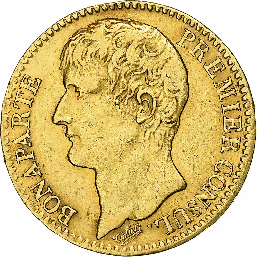France, Napoléon I, 40 Francs, An XI, Paris, Sans olive, Or, TTB, Gadoury:1080